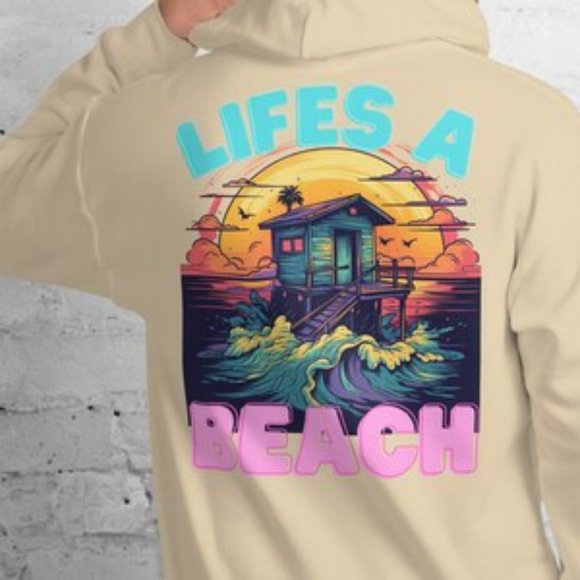 | MUDPUPs Life's A Beach Surf Hoodie | Sunset Hoodie Ocean Beach Hoodie - Picture 8 of 10
